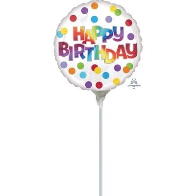 null 9 Inch Happy Birthday Dots of Color  A15 1 ea, $3.50/1ea