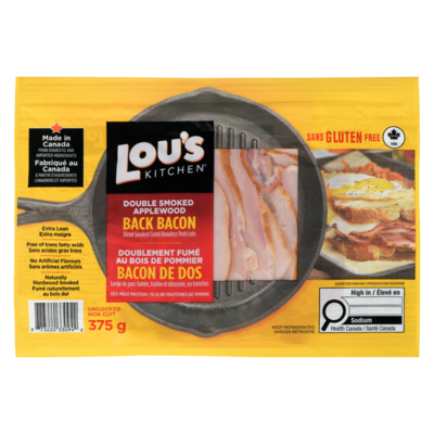 Lous Smoked Applewood Back Bacon 375 g, $2.93/100g