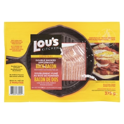 Lous Smoked Applewood Back Bacon 375 g, $2.27/100g