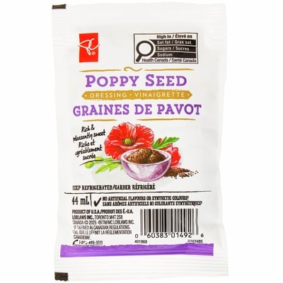le Choix du Président Sachet de vinaigrette aux graines de pavot 44 ml, 1,36 $/100ml