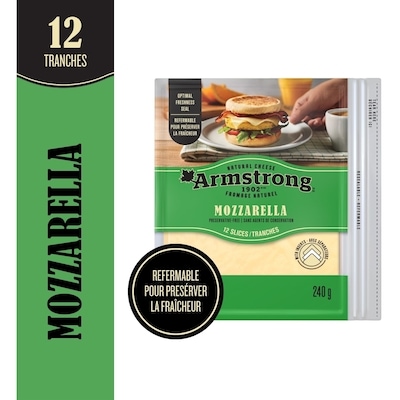 Armstrong Fromage pizza Mozzarella en tranches 240 g, 2,50 $/100g