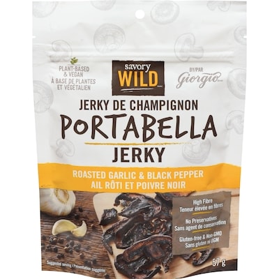 Savory Wild Plant-Based Portabella Jerky 57 g, $18.40/100g