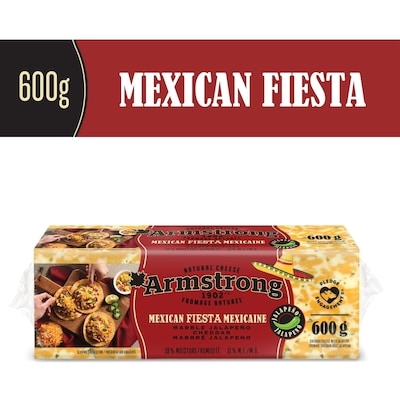 Armstrong Mexican Fiesta Marble Cheddar with Jalapeño Cheese 600 g, $1.75/100g