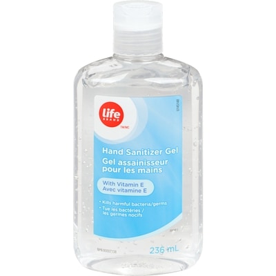 Life Brand Hand Sanitizer Gel Regular 236 ml, $1.39/100ml