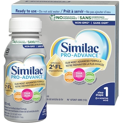 Similac Pro-Advance Étape 1, Notre Préparation La Plus Proche Du Lait Maternel Avec Du 2’-FL, Facile À Digérer, 0+ Mois, Prête À Servir, caise 16x235.0 ml, 1,86 $/100ml