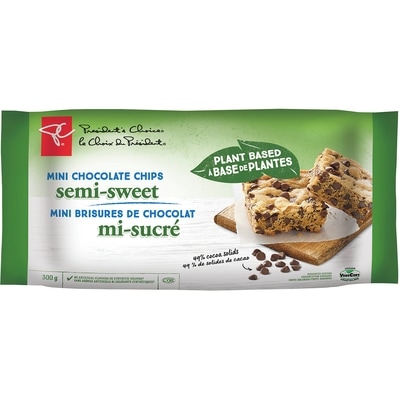 President's Choice Plant Based Mini Chocolate Chips Semi-Sweet 300 g, $2.00/100g