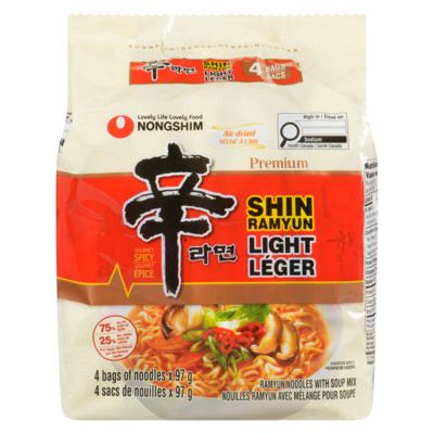 Nong Shim Shin Brand Gourmet Spicy Shin Light Ramyun Noodles With Soup Mix 388 g, $2.06/100g