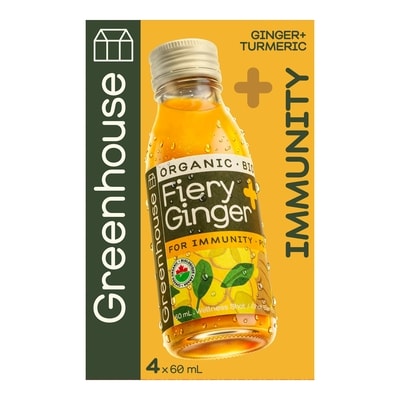 Greenhouse Fiery Ginger Organic Ginger Turmeric Wellness Shots, 4 Pack 4x60.0 ml, $5.83/100ml