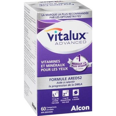 Caplets enrobés multivitamines pour les yeux
