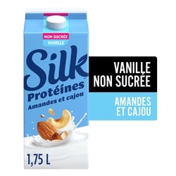 Silk Protéine Non Sucrée Vanille Amandes et Cajou 1.75 l, 0,27 $/100ml