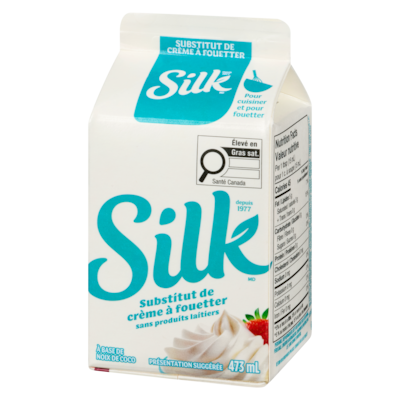 Substitut de crème à fouetter sans produits laitiers, noix de coco, non sucré