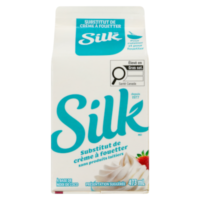 Substitut de crème à fouetter sans produits laitiers, noix de coco, non sucré