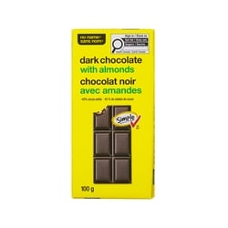 No Name Dark Chocolate with Almonds Bar 100 g, $2.29/100g