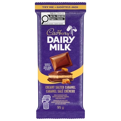 Cadbury Dairy Milk Creamy Salted Caramel Chocolate Bar, 100% sustainably sourced cocoa 95 g, $4.20/100g