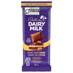 Cadbury Dairy Milk Caramel salé crémeux, cacao 100% durable 95 g, 3,16 $/100g