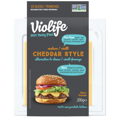 Violife Dairy Free Mature Cheddar Cheese Slices 200 g, $3.15/100g