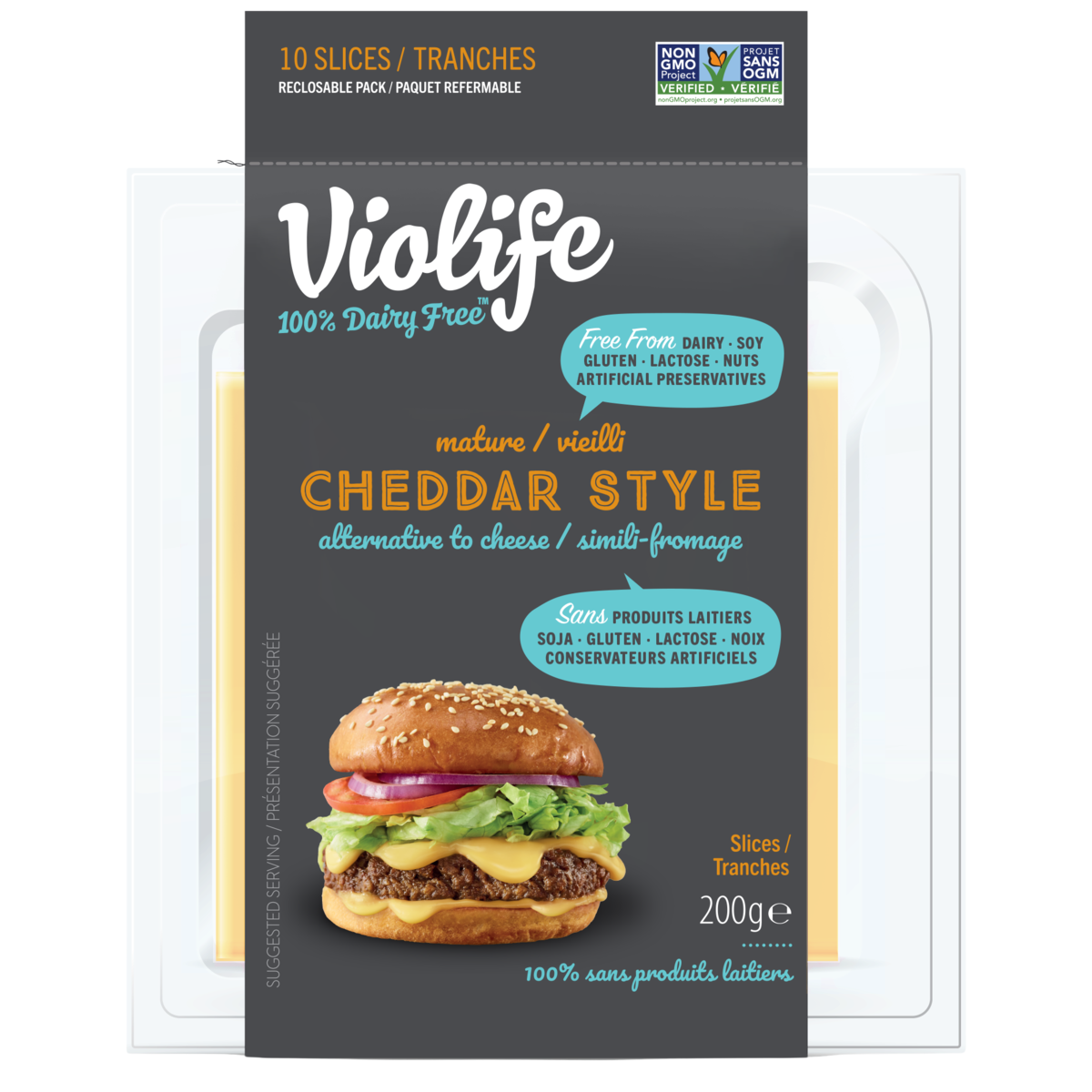 Violife Tranches Simili Fromage Style Cheddar Vieilli de 200 g, 2,75 $/100g