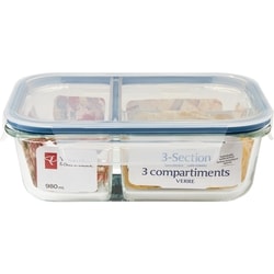 President's Choice Glass 980Ml 3 Divided St 1 ea, $9.00/1ea