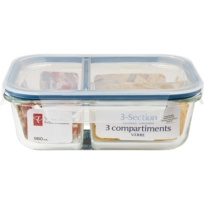 le Choix du Président PC GLASS 980ML 3 DIVIDED ST 1 ea, 7,00 $/1ch