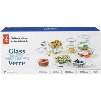 President's Choice Glass Container Set  10 ea, $2.00/1ea
