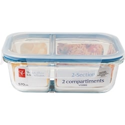 President's Choice Glass 570Ml Divided Storage 1 ea, $8.00/1ea