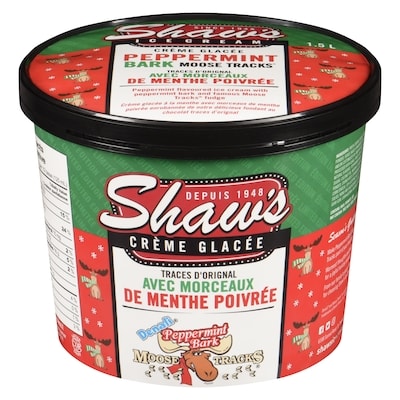 Shaw’s Traces D'Orignal Avec Morceaux De Menthe Poivrée Moose Tracks Édition Limitée  1.5 l, 0,63 $/100ml