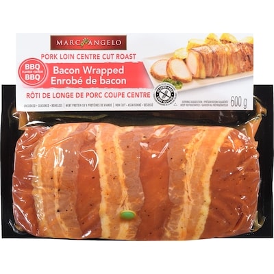 Marcangelo Bbq Flavour Bacon Wrapped Pork Loin Centre Cut Roast 600 g, $2.17/100g