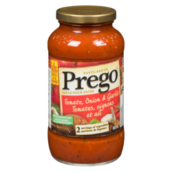 Prego Pasta Sauce Tomato, Onion & Garlic 645 ml, $0.39/100ml
