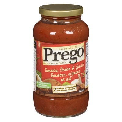 Prego Pasta Sauce Tomato, Onion & Garlic 645 ml, $0.54/100ml