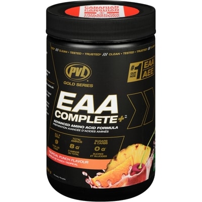 PVL Essentials Eaa+Bcaa Complete Tropical Punch Flavour 330 g, $10.00/100g