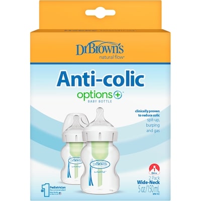 Dr Brown's 5oz Options+ Wide Neck Bottle 2 Pack 2 ea, $10.00/1ea