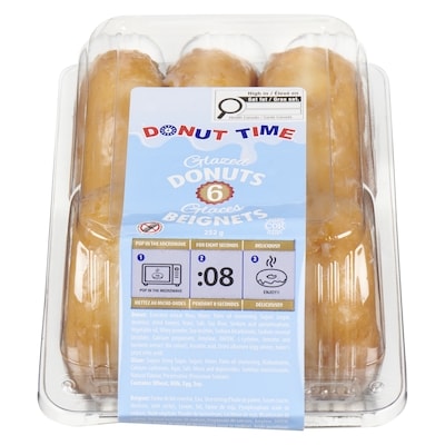 Donut Time 6 Glazed Donuts 250 g 250 g, $0.90/100g