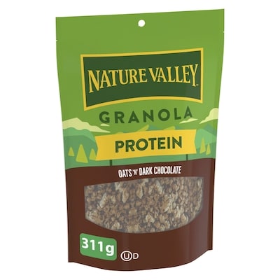 General Mills Protein Granola, Oats 'n Dark Chocolate, Healthy Snack and Cereal 311.84 g, $2.08/100g