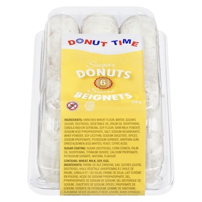 Donut Time 6 Sugar Donuts 250 g 250 g, $0.90/100g
