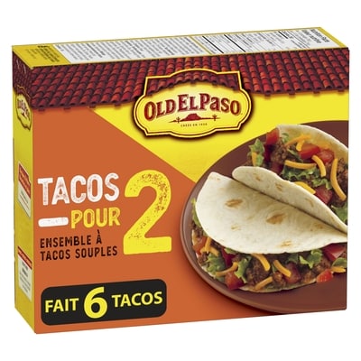 Old El Paso Tacos pour deux ensemble à tacos souples 155 g, 2,57 $/100g