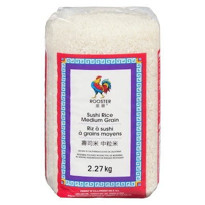 Rooster Riz à sushi à grains moyens 2.27 kg, 0,33 $/100g