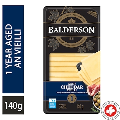 Balderson 1 Year Old Cheddar Cheese Slices 140 g, $5.49/100g