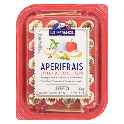 Ile De France Aperifrais M.F. 31 % Soft White Cheese With Spices And Herbs 100 g, $5.49/100g