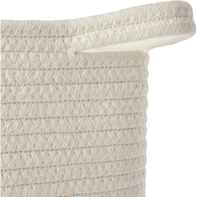 2-Tone Rope Storage and Planter Basket with Carry Handles, 34 cm x 26 cm, Cream and Brown