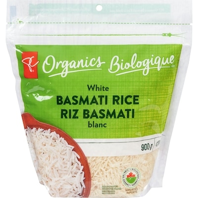PC Organics Organic White Basmati 900 g, $0.83/100g