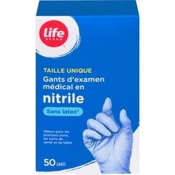 Life LB GANT D'EXAMEN NITRILE BLEU 50 ea, 0,26 $/1ch