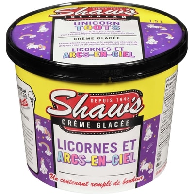 Shaw’s Shaws Ice Cream Unicorn Toots 1.5 l, 0,63 $/100ml