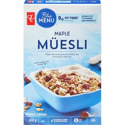 PC Blue Menu Cereal Maple Muesli 450 g, $1.00/100g