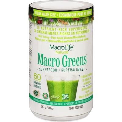 MacroLife Macro greens superaliment économique pour 60 jours 1 ea, 65,99 $/1ch