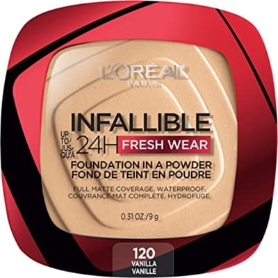 L'Oreal Paris Infallible 24H Fresh Wear In a Powder Foundation, Waterproof Matte Finish 9 g, $255.44/100g