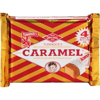 Tunnock's Caramel Milk Chocolate Coated Wafer Biscuit 120 g, $2.49/100g