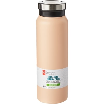 le Choix du Président President's Choice Bouteille d'eau à grande ouverture en acier inoxydable, 720 ml – Pêche 1 ea, 19,00 $/1ch