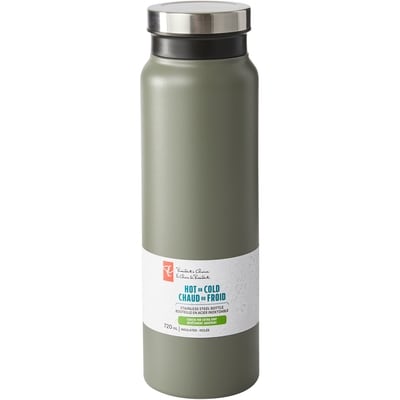 le Choix du Président President's Choice Bouteille d'eau à grande ouverture en acier inoxydable, 720 ml – Olive 1 ea, 21,00 $/1ch
