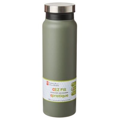 le Choix du Président President's Choice Bouteille d'eau à grande ouverture en acier inoxydable, 720 ml – Olive 1 ea, 21,00 $/1ch