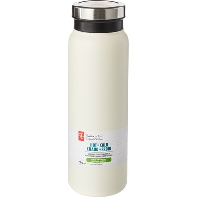 le Choix du Président President's Choice Bouteille d'eau à grande ouverture en acier inoxydable, 720 ml – Crème 1 ea, 21,00 $/1ch
